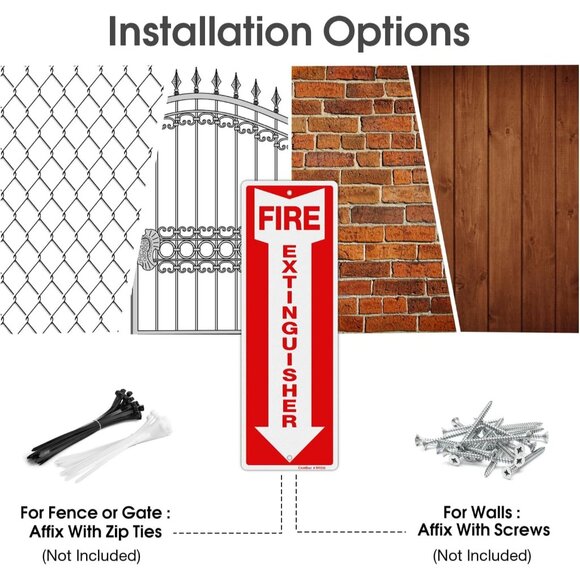 GicnKeuz Fire Extinguisher Sign, 12"x4" .040 - Picture 6 of 6